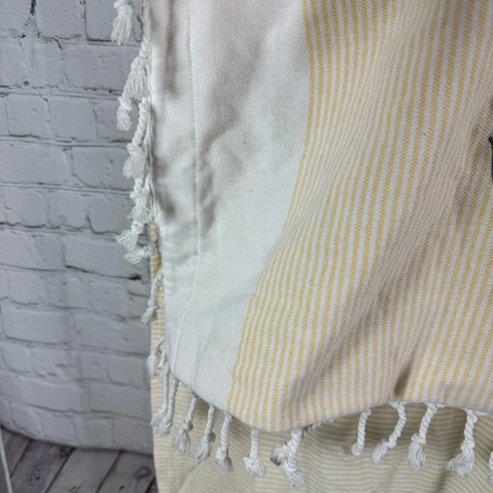 Beachables Striped 3‑in‑1 Turkish Cotton Beach Bag Yellow White Pineapple Print